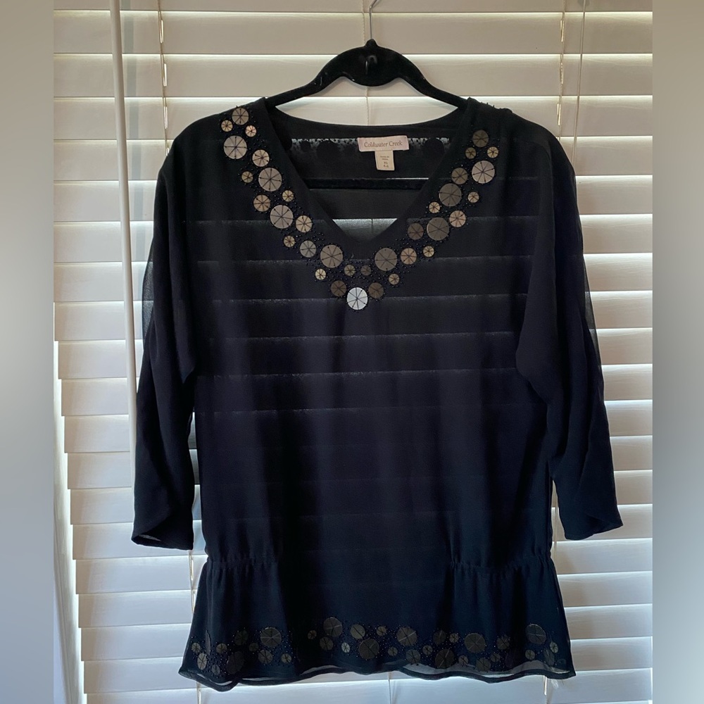 Accepting offers- Coldwater Creek Black Top with Silver Accents